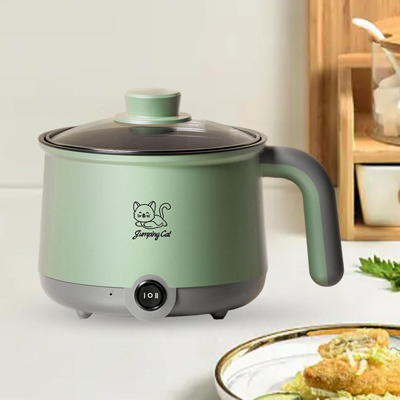 Hot Pot Electric Noodles Pot Cooking Pot Multi Function Portable Gray green