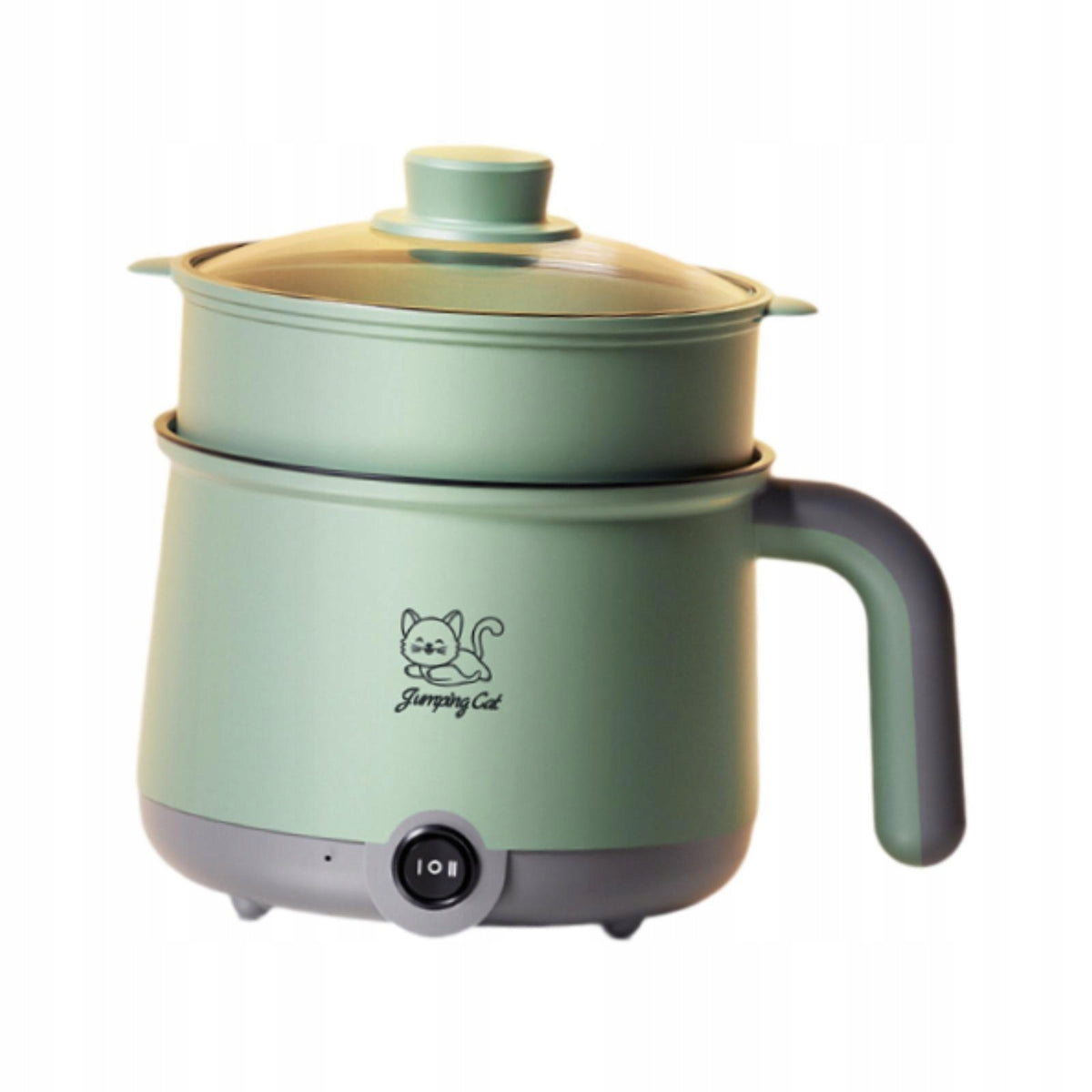 Hot Pot Electric with Steamer Multifunctional Cooking Pot gray green Brand no brand