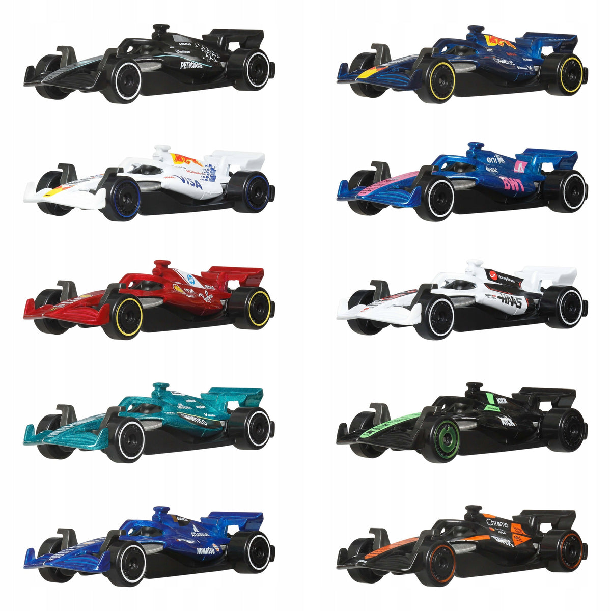 Hot Wheels Formula 1 Cars F1 10-Pack JMM24 Brand Hot Wheels