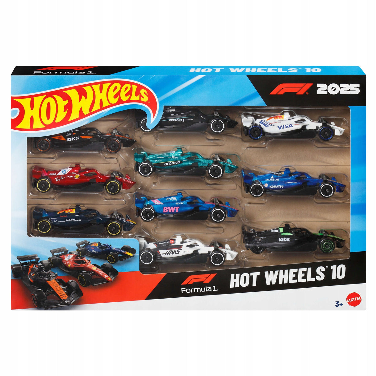 Hot Wheels Formula 1 Cars F1 10-Pack JMM24