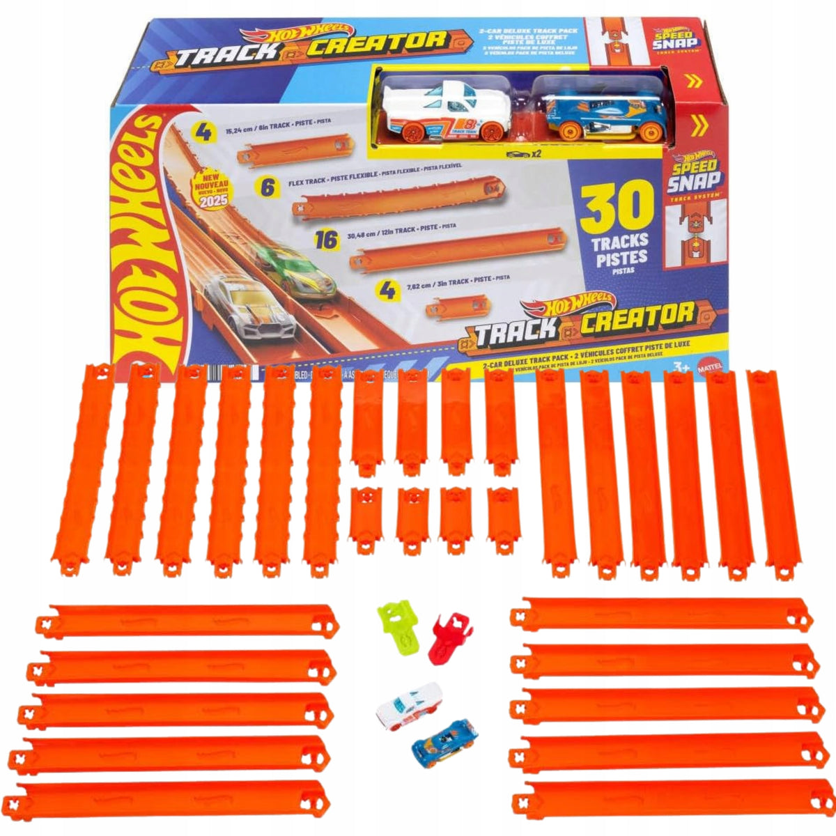 Hot Wheels Track Creator Track Set 7,6m + 2 Cars 1:64 FREEBIE! Manufacturer code HOT WHEELS ZESTAW DO ROZBUDOWY TORY