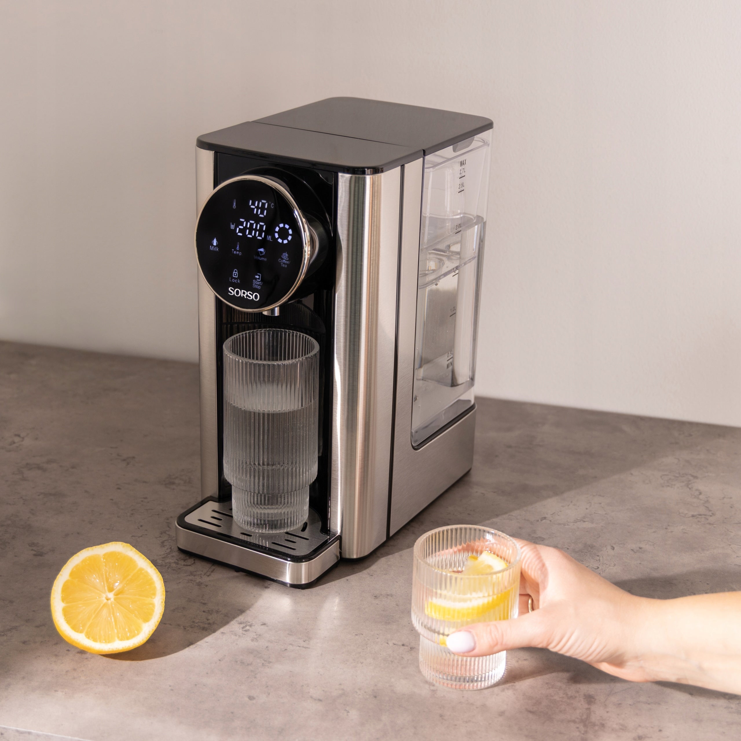 Hot water dispenser SORSO Flow – 2.7 l, 2600 W, black/silver Brand SORSO