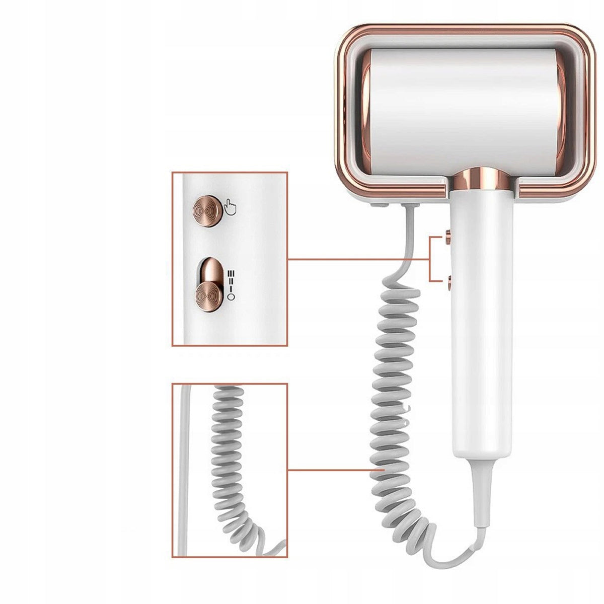 Hotel Hair Dryer Wall Mounted LIGHT Pool 2000W with HANDLE STRONG Manufacturer code rtwcfjtjbck3401