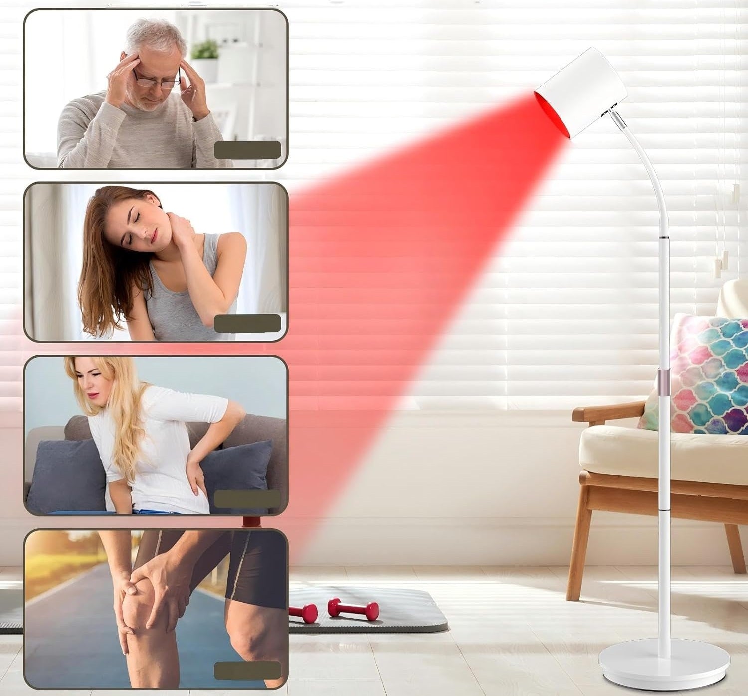 Hottoerak standing lamp with red light 20 W 660 850 940 nm Manufacturer code czerwone światło, 4 głowice