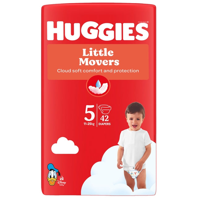 Huggies Little Movers Jumbo Pack 5 (11-25 kg) 42 Pack