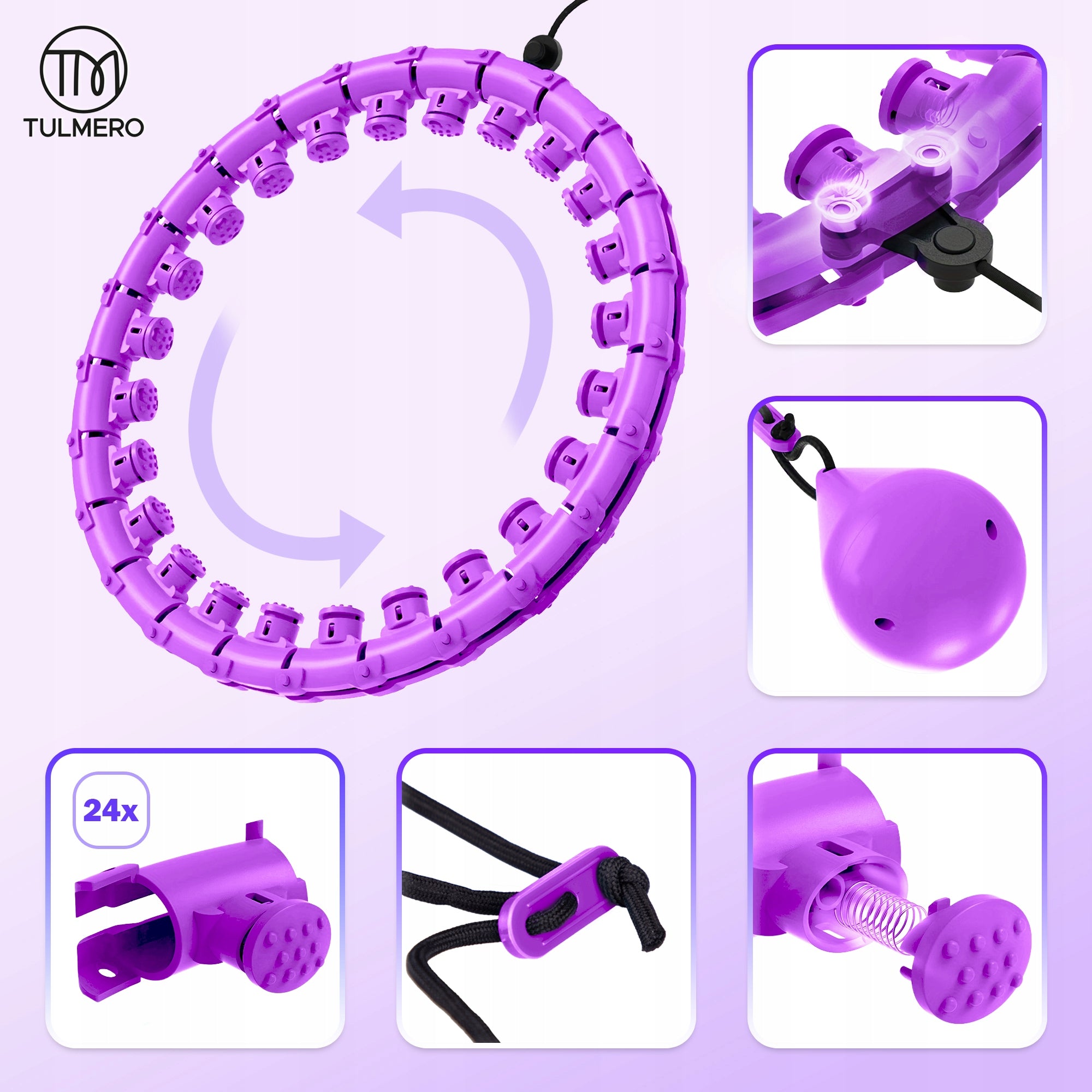 Hula Hop with Load and Protrusions Slimming 24 Elements for Exercise Packaging status original
