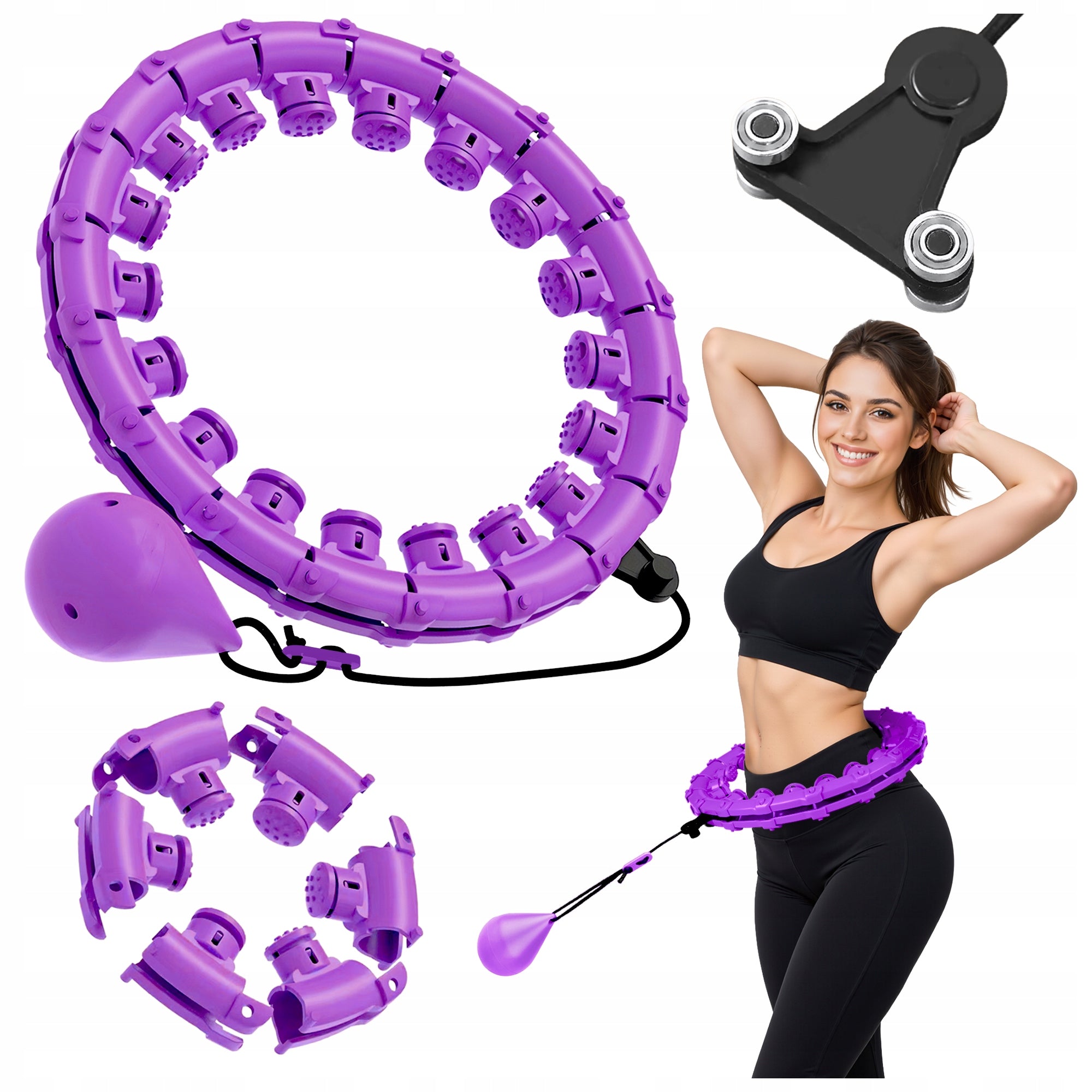 Hula Hop with Load and Protrusions Slimming 24 Elements for Exercise