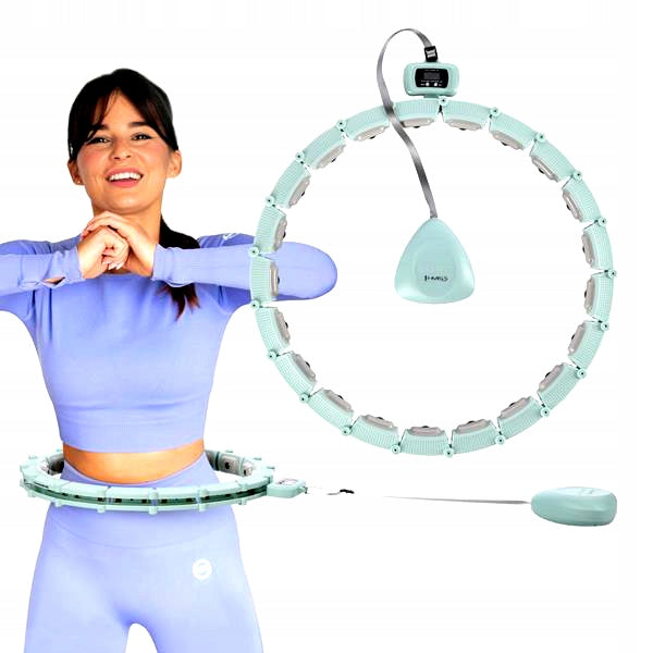 Hula Hop with Protrusions Counter HMS Mint Women's For Exercise Solid LCD Color blue