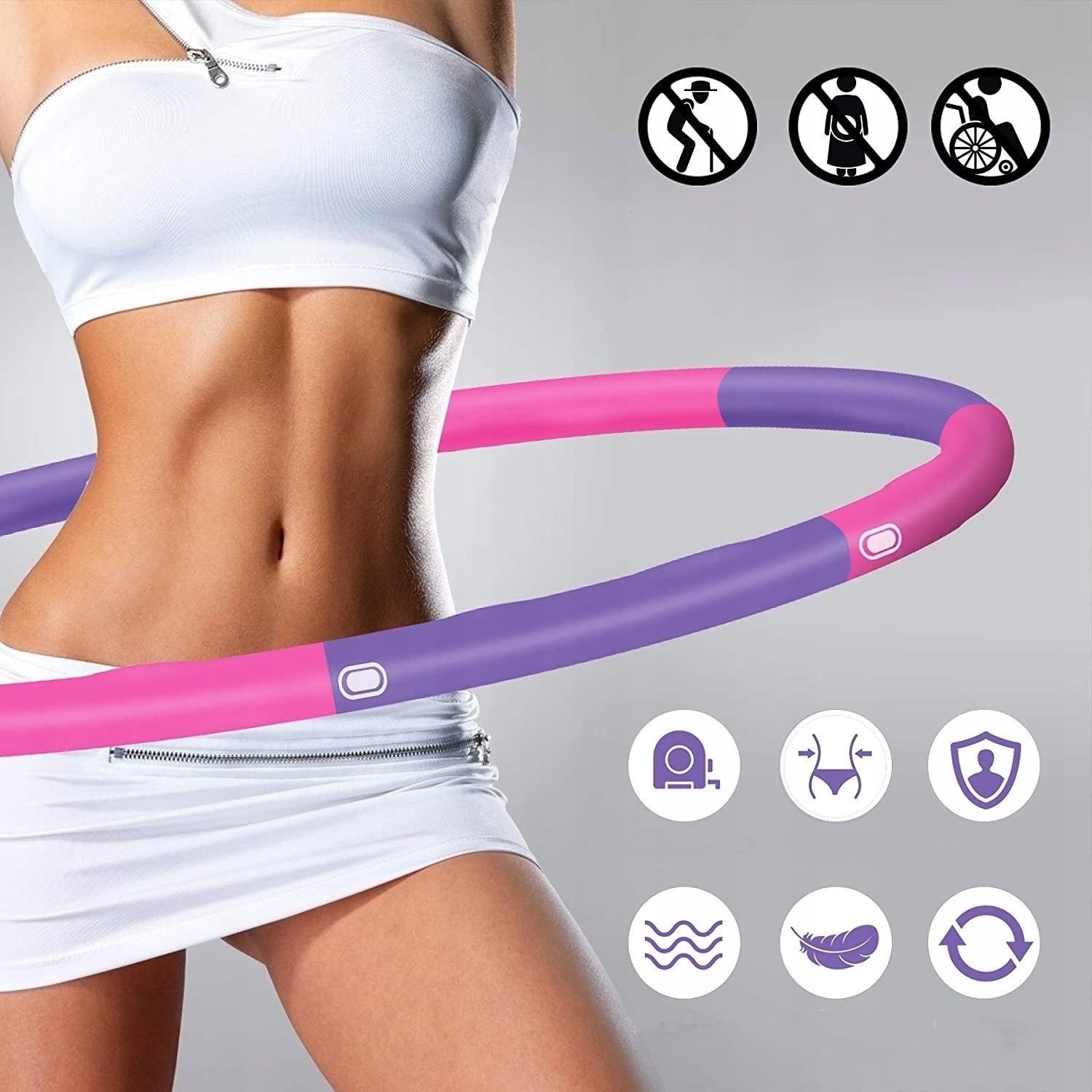 Hula hop massager with slimming projections 95 cm EAN (GTIN) 788609988546
