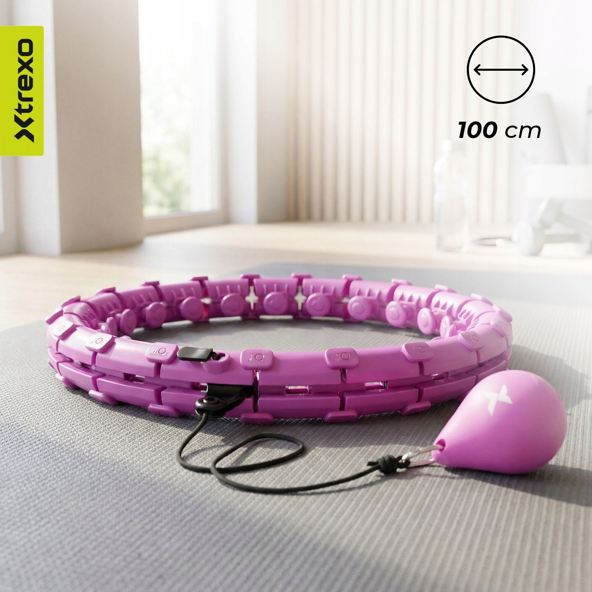 Hula hop with load XTREXO 100cm ADJUSTABLE WITH SLIMMING STUDS Brand Xtrexo
