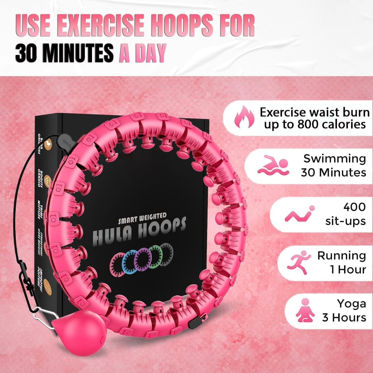 Hula hop with projections K-Mart 130 cm pink Color pink