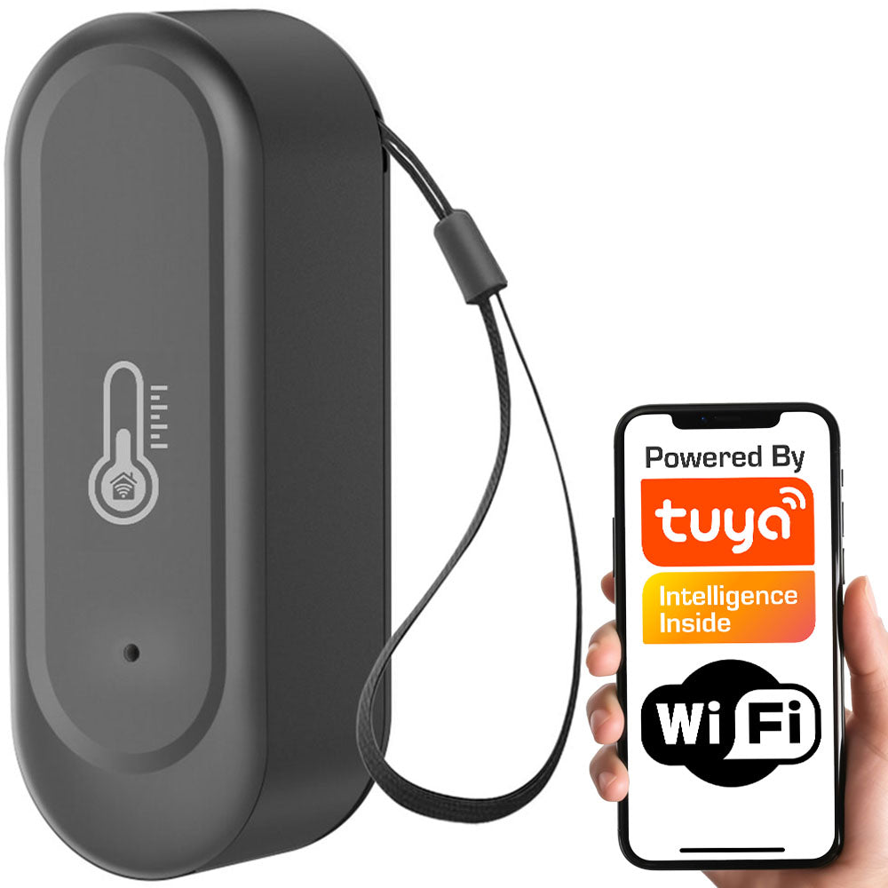 Humidity Temperature Sensor Black Outdoor IP65 WiFi TUYA Smart Life