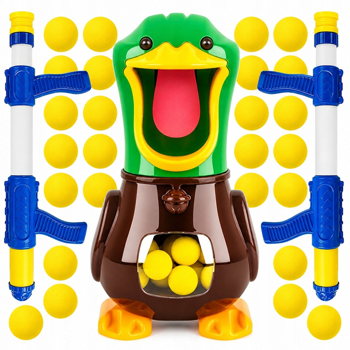 Hungry Duck arcade game with 2 guns and 48 balls for kids 3+ Brand no brand