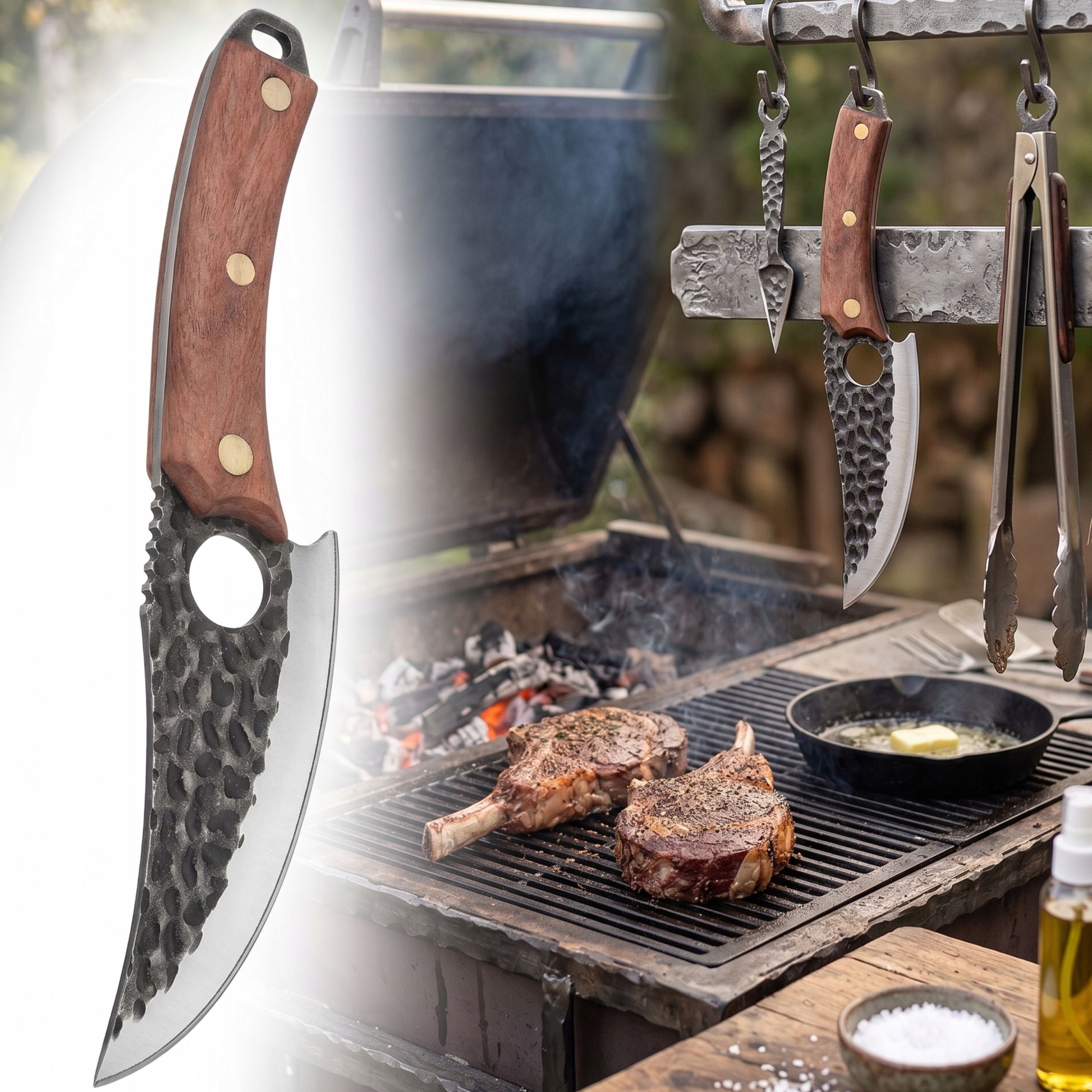 Hunting Knife Japanese Knife Hand Forged Precision Cutting Very Sharp Manufacturer code Nóż Myśliwski Ręcznie Kuty Profesjonalny