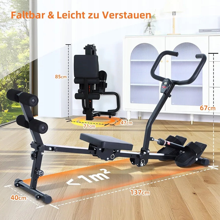 Hydraulic rowing machine Sportneer folding with 12 resistance levels Manufacturer code sportneer