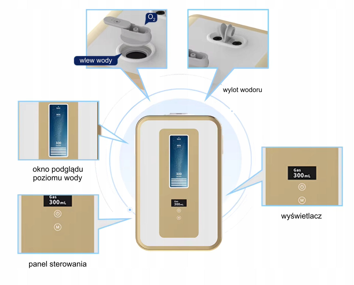 Hydrogen and oxygen generator HIM-21 450 ml/min for water inhalation and hydrogenation Packaging status original