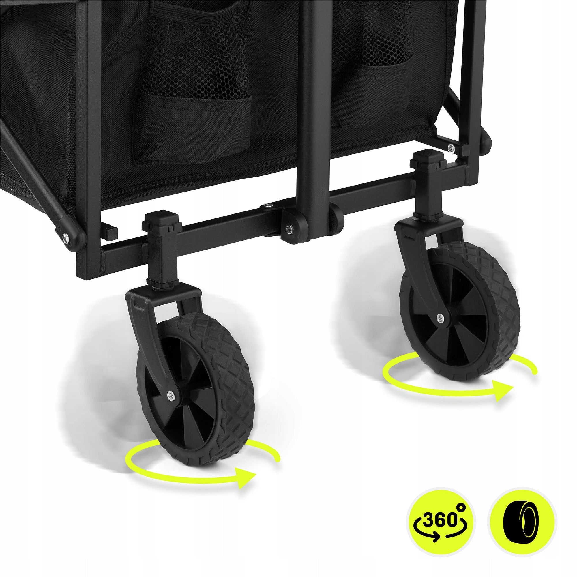 HyperMotion Folding Beach Hiking Cart - Black, 80 L Wheels number 4