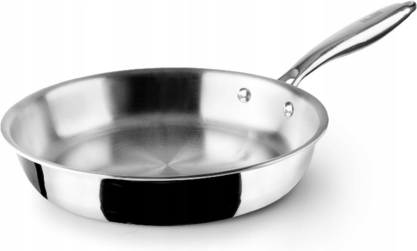 IBILI Three-layer frying pan, natural, 28 cm, stainless steel, suitable