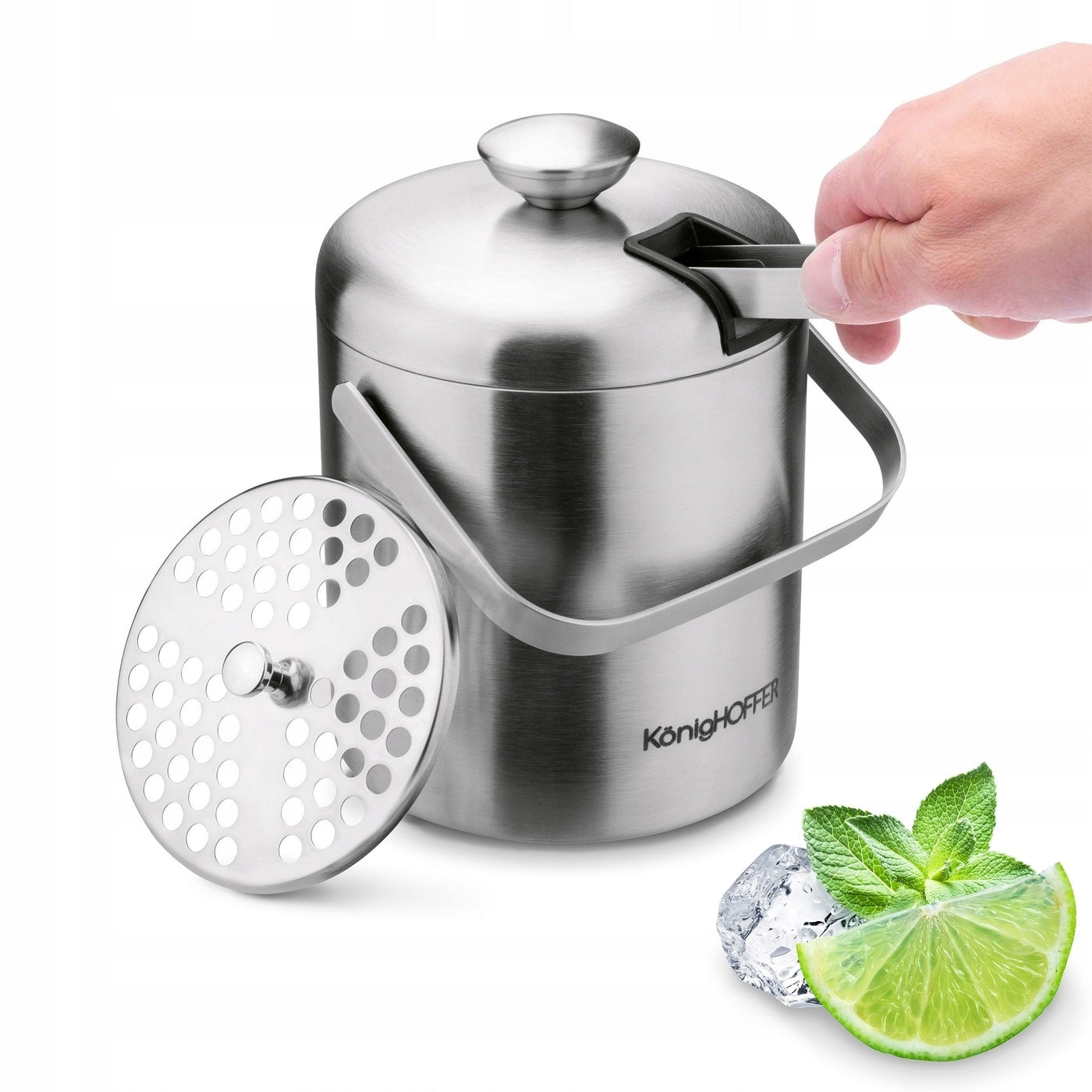 ICE BUCKET ICE CUBE BUCKET with PLIERS KonigHOFFER Lugo 1,3 l