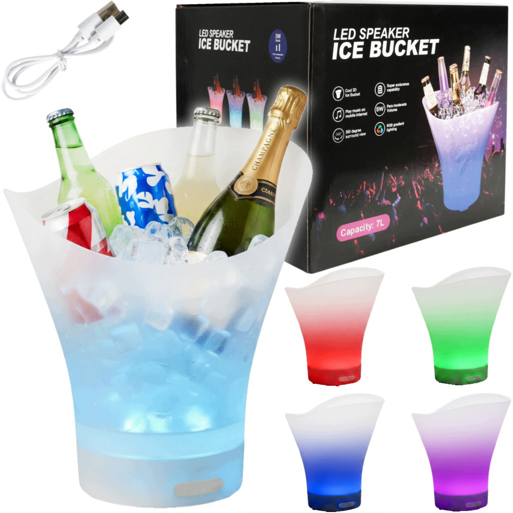 ICE BUCKET RGB CONTAINER 7L BLUETOOTH SPEAKER LIGHTING COOLER GOLIAT