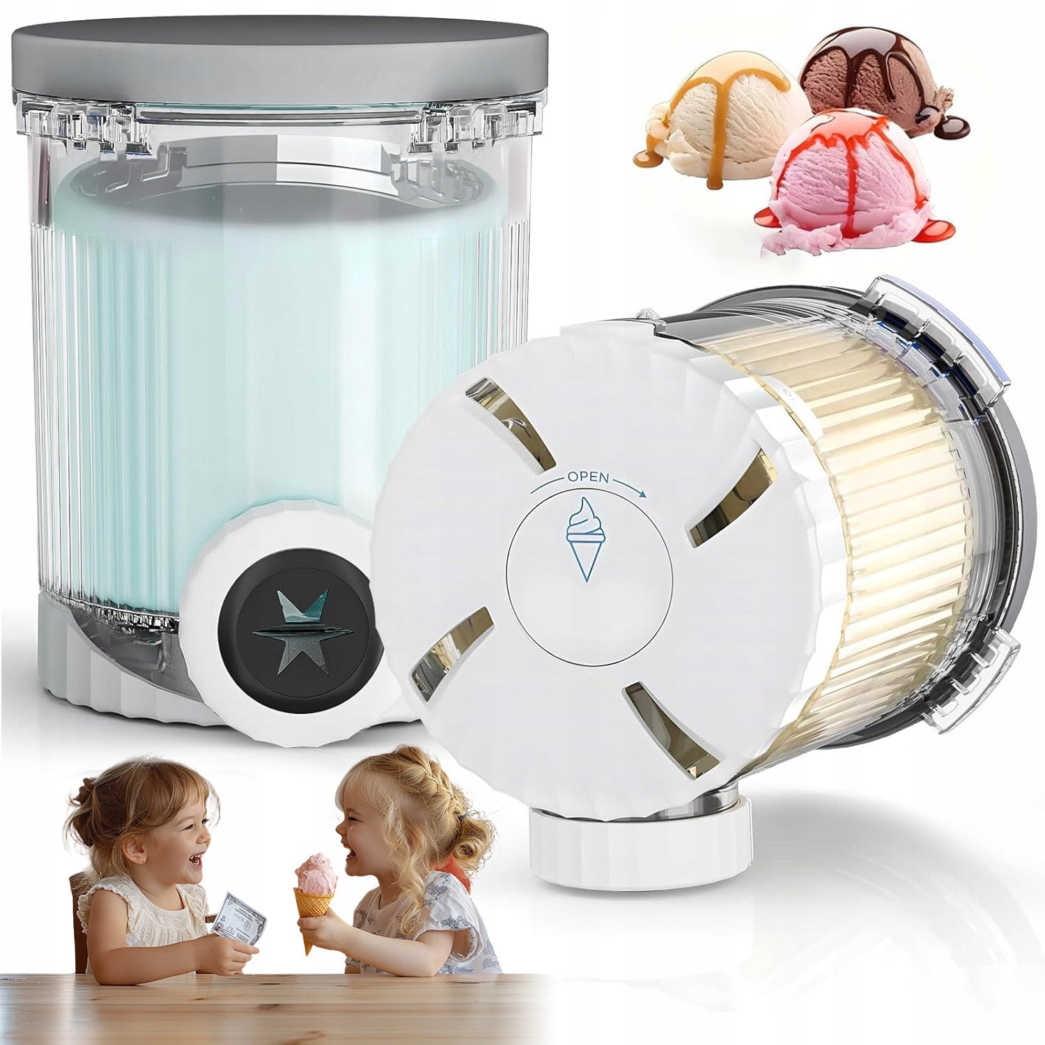 ICE CREAM CONTAINERS NINJA CREAMI NC700 NC701 FOOD GRADE 2PCS LIDS