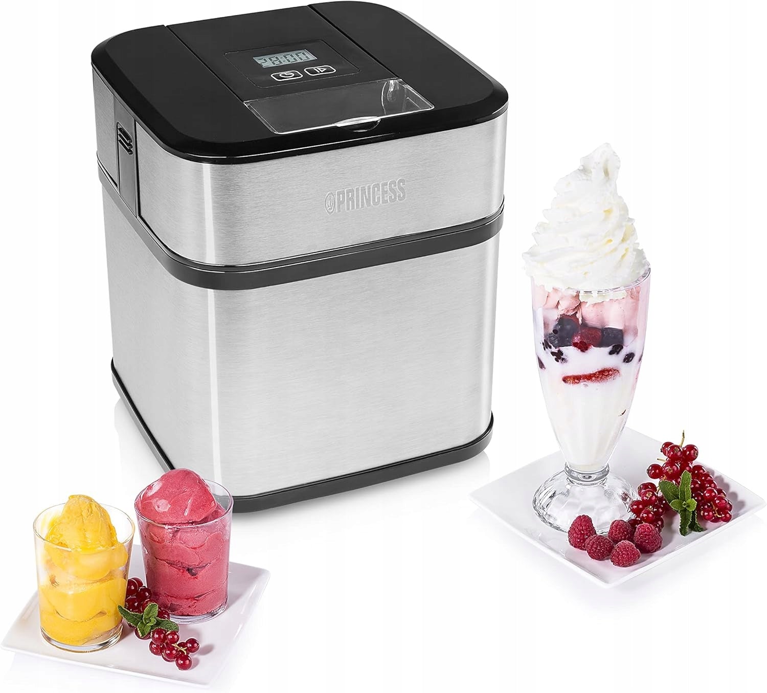 ICE CREAM MAKER PRINCESS 1,5L LCD HOMEMADE ICE CREAM YOGURT SORBET Brand Princess