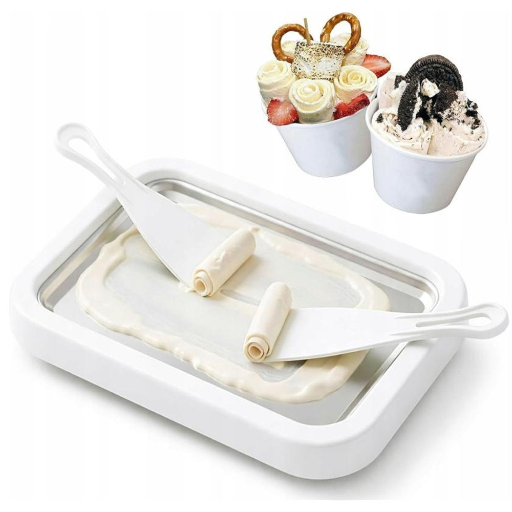 ICE CREAM MAKER THAI SORBETS PLATE 2 SPATULAS KITCHEN UTENSILS Packaging status original