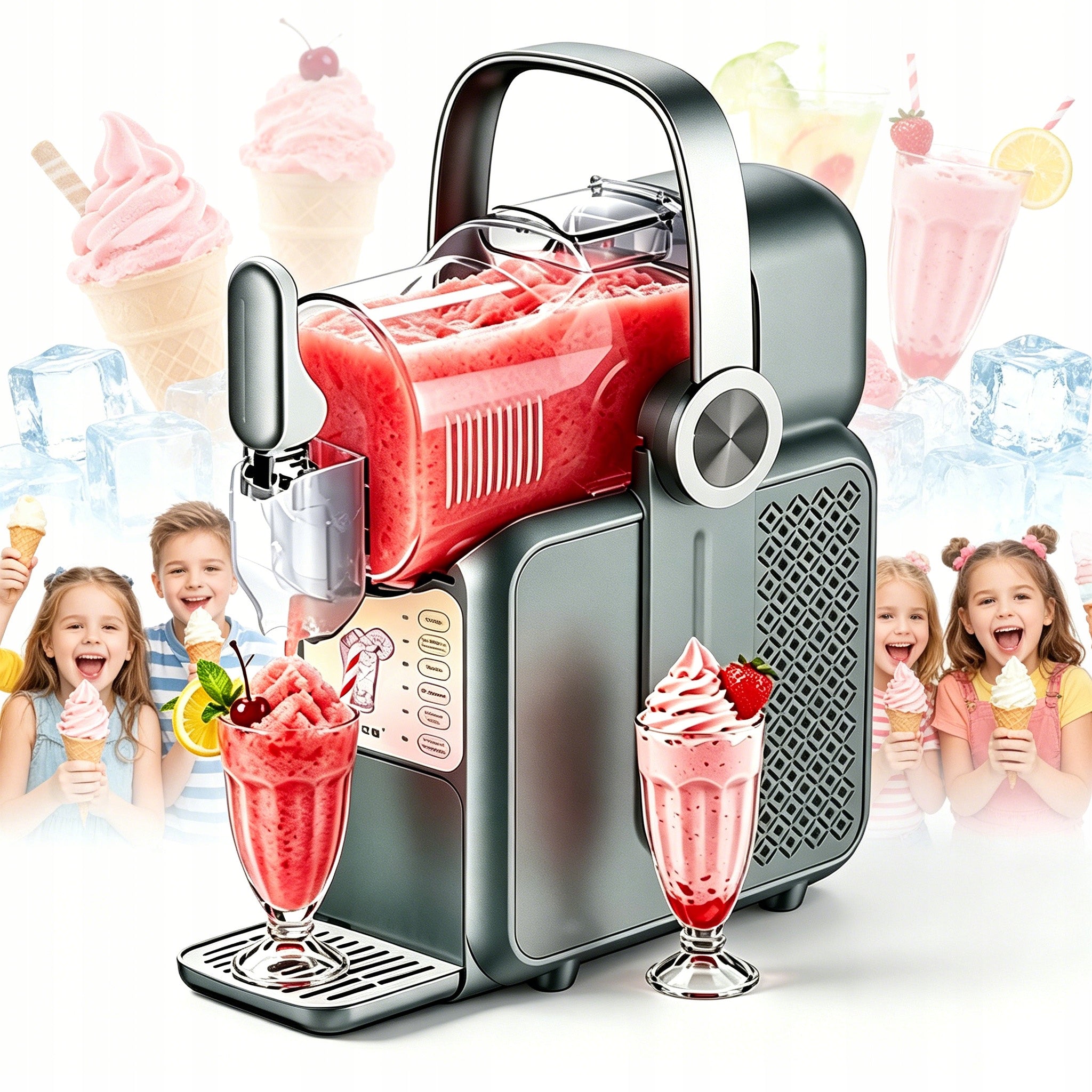ICE CREAM MAKING MACHINE SLUSHIE GSEICE HS3L ITALIAN ICE CREAM 6 MODES 3L
