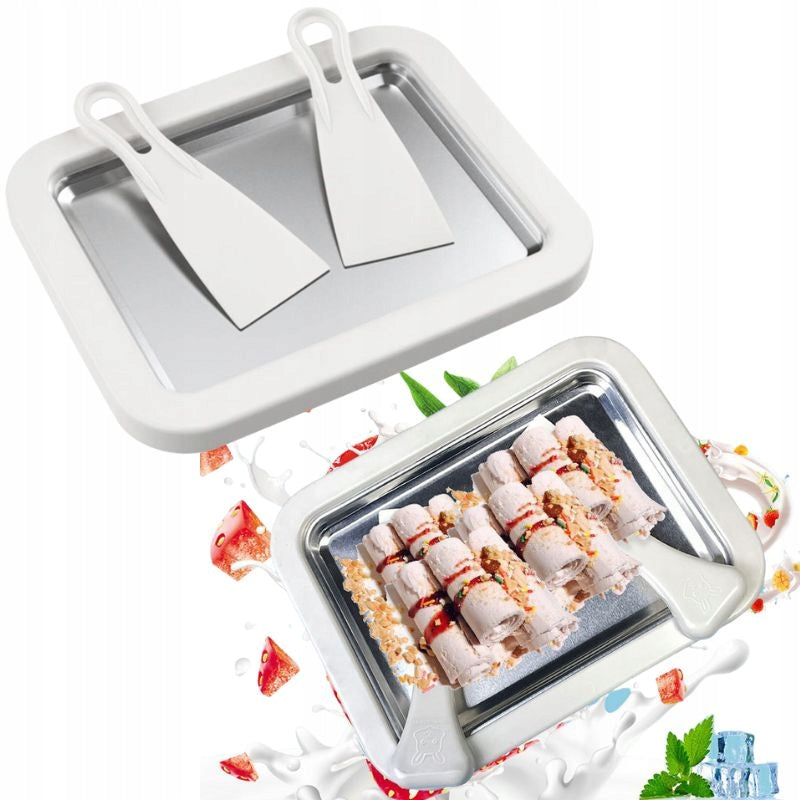 ICE CREAM MAKING MACHINE THAI ICE CREAM SET STAINLESS STEEL TRAY Brand no brand