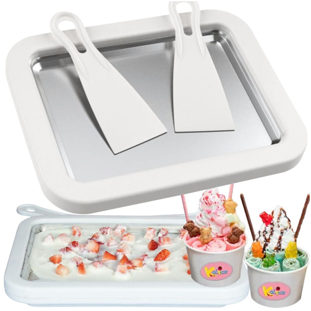 ICE CREAM MAKING MACHINE THAI ICE CREAM SET STAINLESS STEEL TRAY