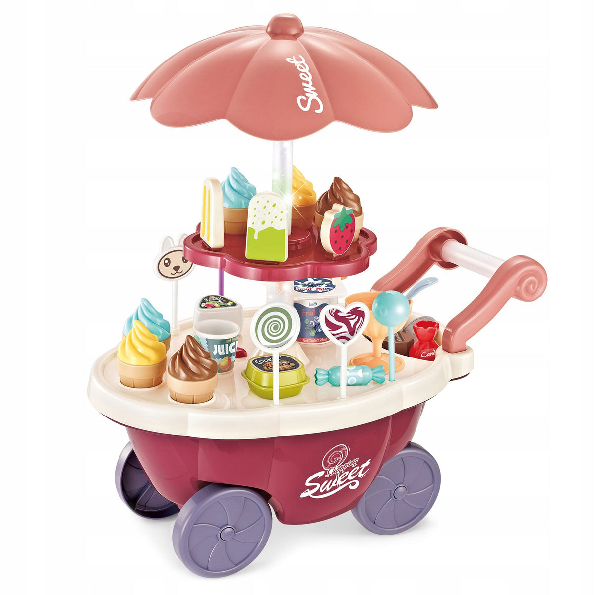 ICE CREAM PARLOR FOR CHILDREN SHOP TROLLEY CONFECTIONERY ICE CREAM LOLLIPOPS SOUND LED ROTATING Packaging status original