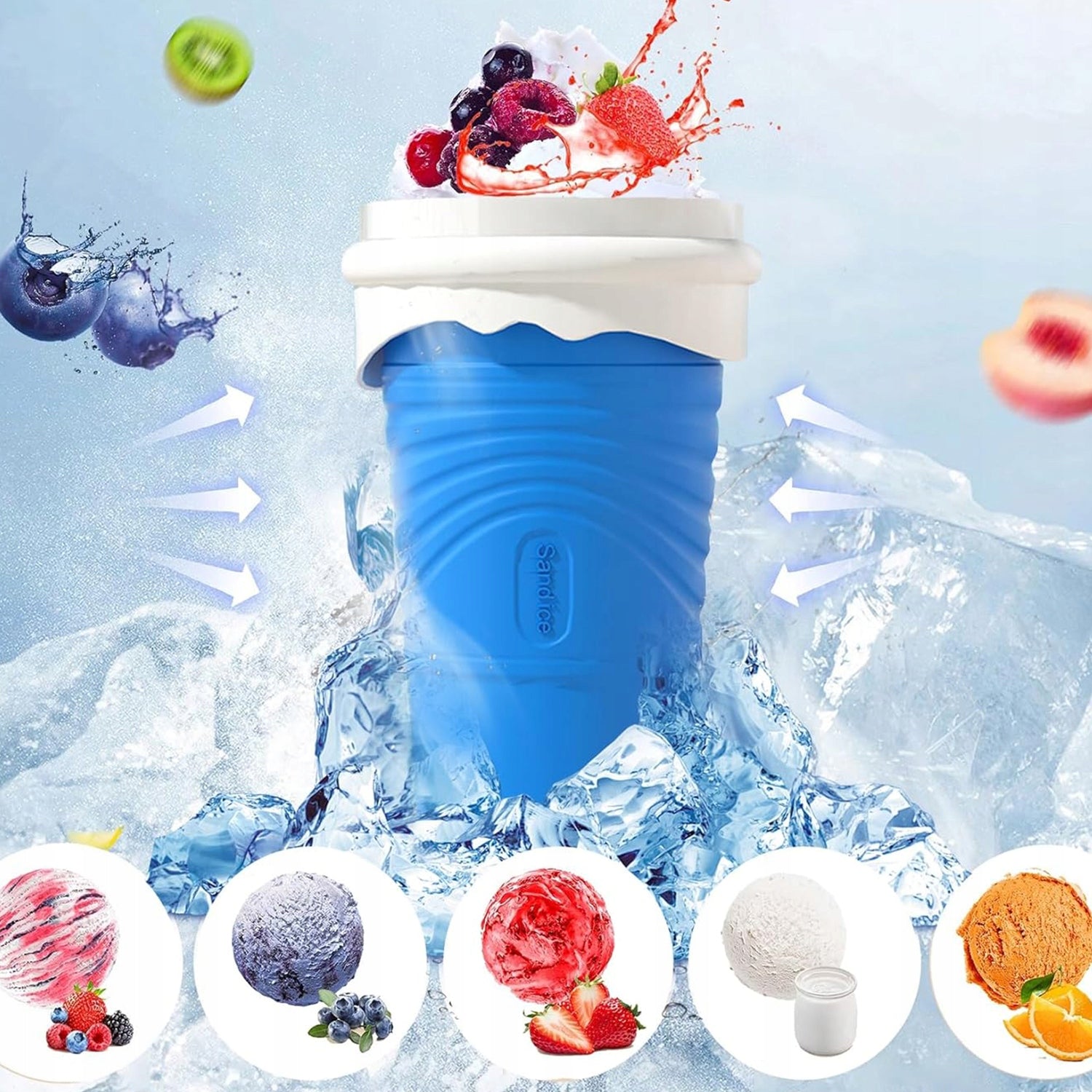 ICE CREAM SLUSHY MUG GRANITY SORBETS slushy cup 500ML Brand no brand