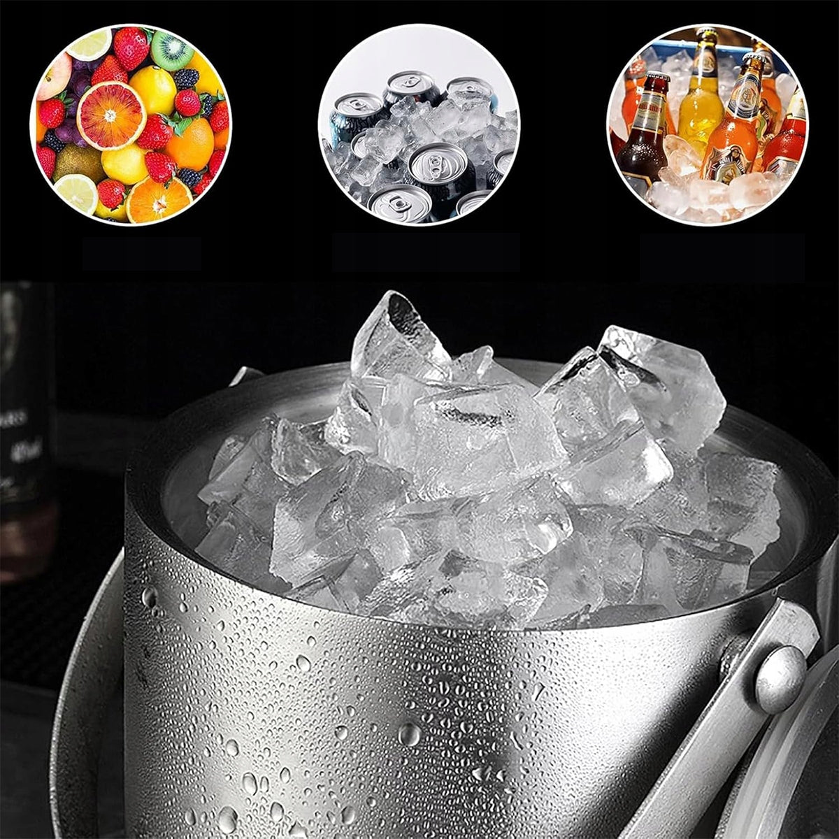 ICE CUBE BUCKET THERMAL CONTAINER FOR ICE 2L COOLER Manufacturer no brand