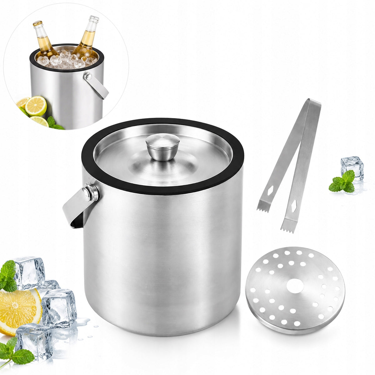 ICE CUBE BUCKET THERMAL CONTAINER FOR ICE 2L COOLER