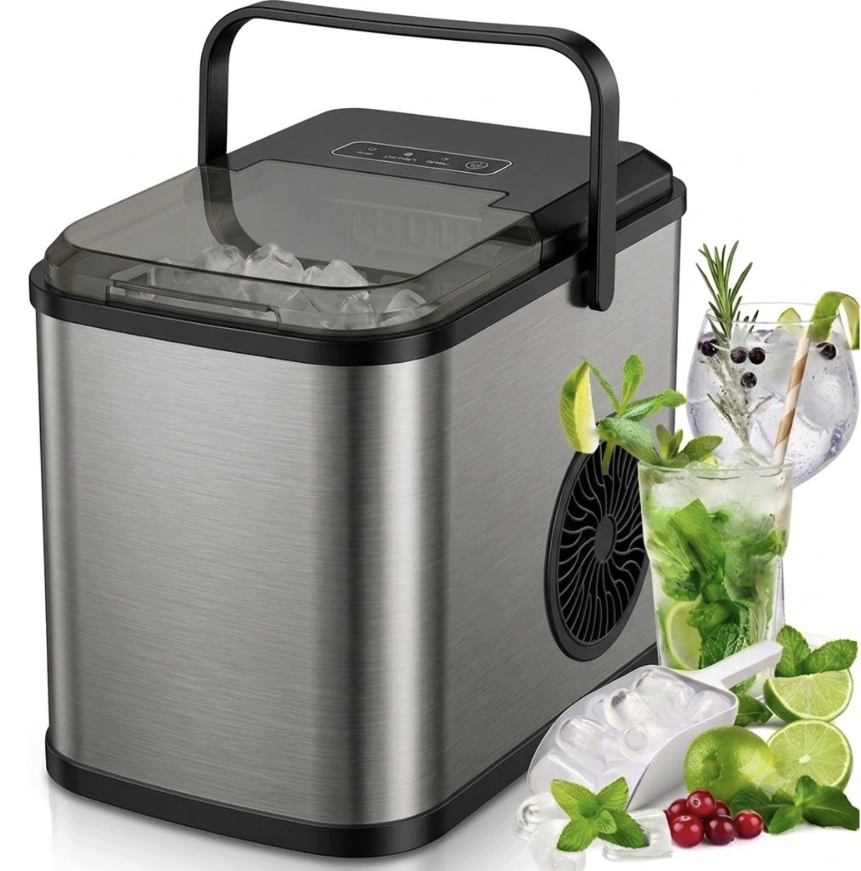 ICE MAKER 12KG 1.1L 150W FAST ICE CUBES UP TO 10 MINUTES WITH SPATULA