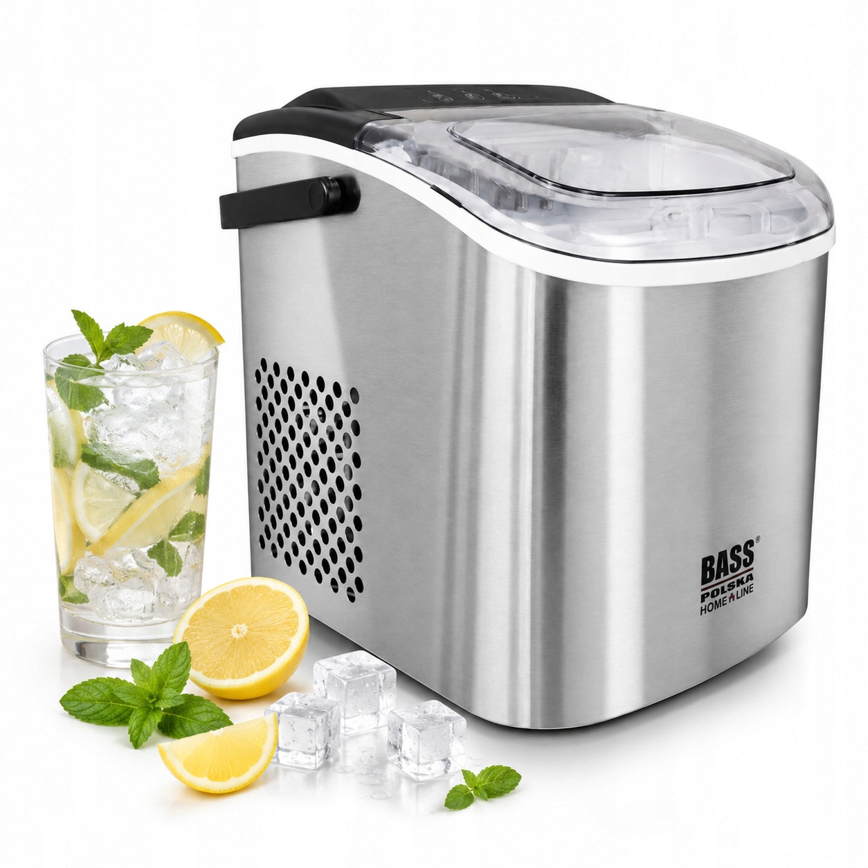 ICE MAKER 12kg ICE 105W BASS Poland ICE MAKER CUBES SILVER
