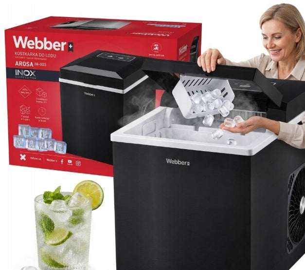 ICE MAKER 165W WEBBER 10KG BLACK FAST AUTOMATIC S L