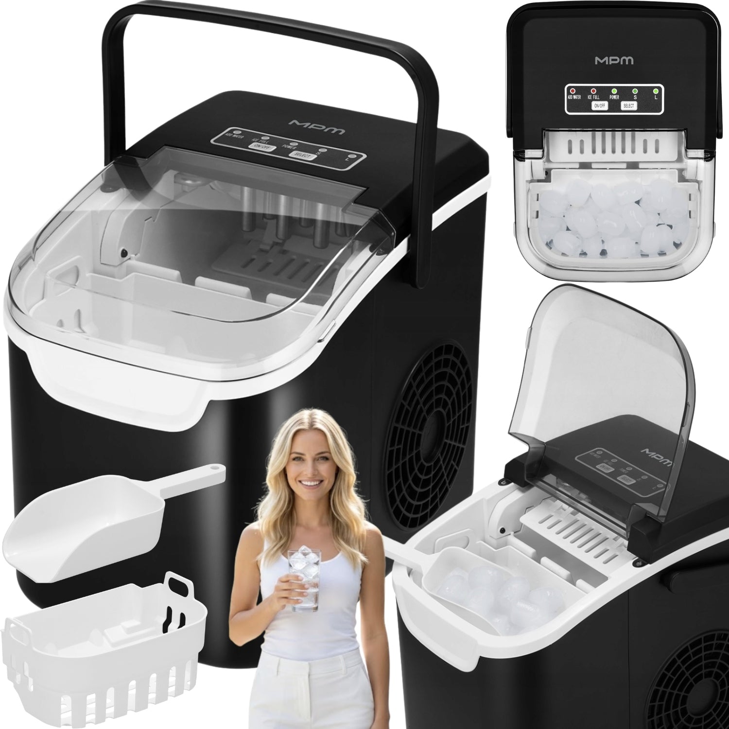 ICE MAKER AUTOMATIC MPM 12KG/24H SELF CLEANING COMPACT 100W