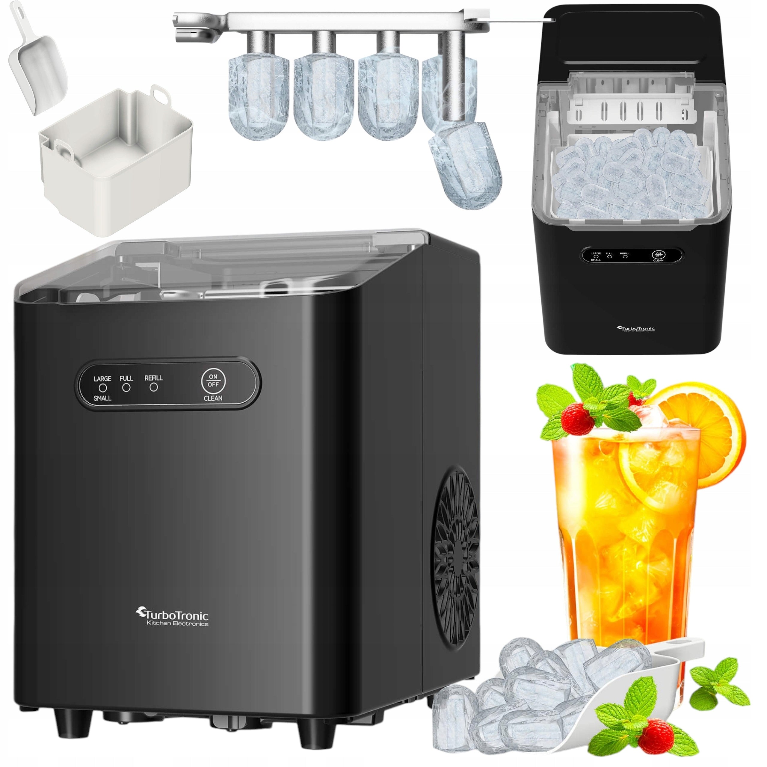 ICE MAKER CUBE MACHINE 10KG/24H 6-7 MIN 2 SIZES ICE FRAPPE