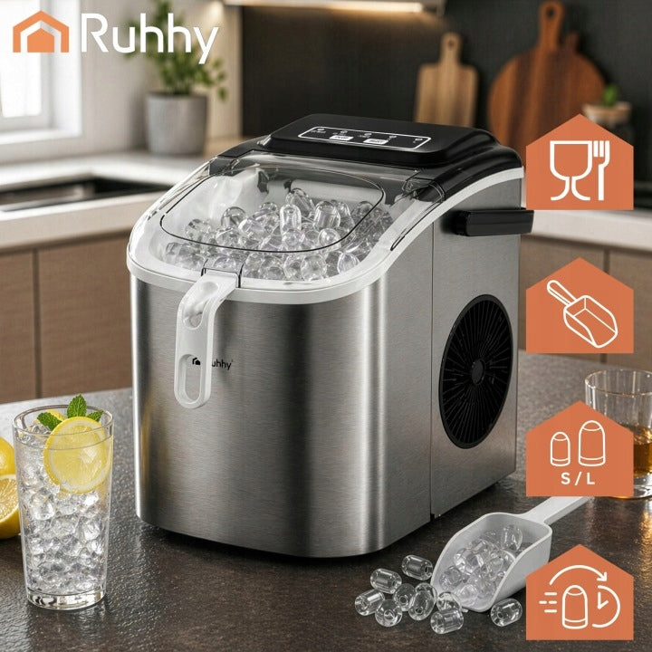 ICE MAKER EXPRESS HOME AUTOMATIC CUBE MACHINE 12KG Manufacturer code ICE SILVER