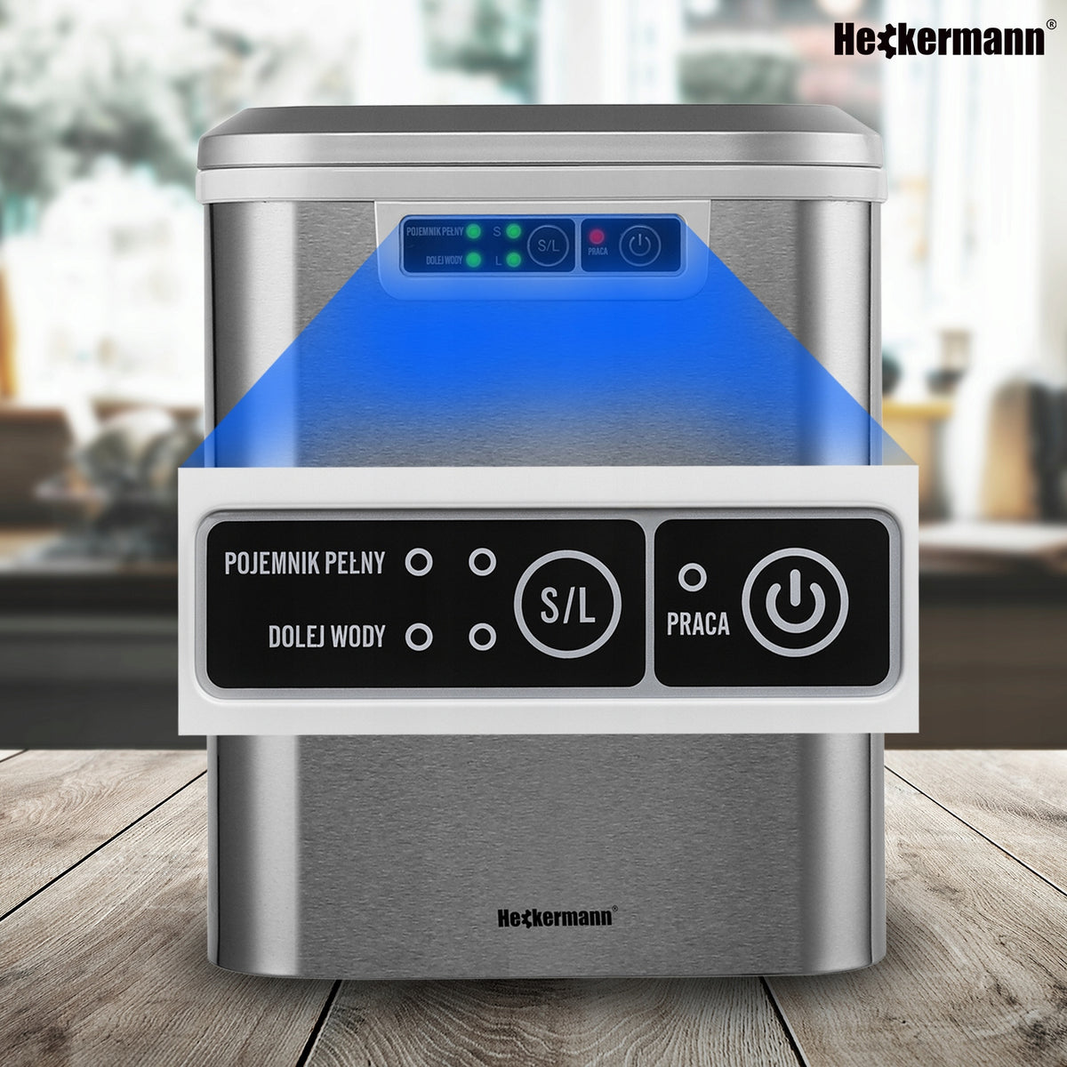 ICE MAKER HOME CUBE MACHINE 15kg EXPRESS ICE FOR DRINK 150W Brand Heckermann