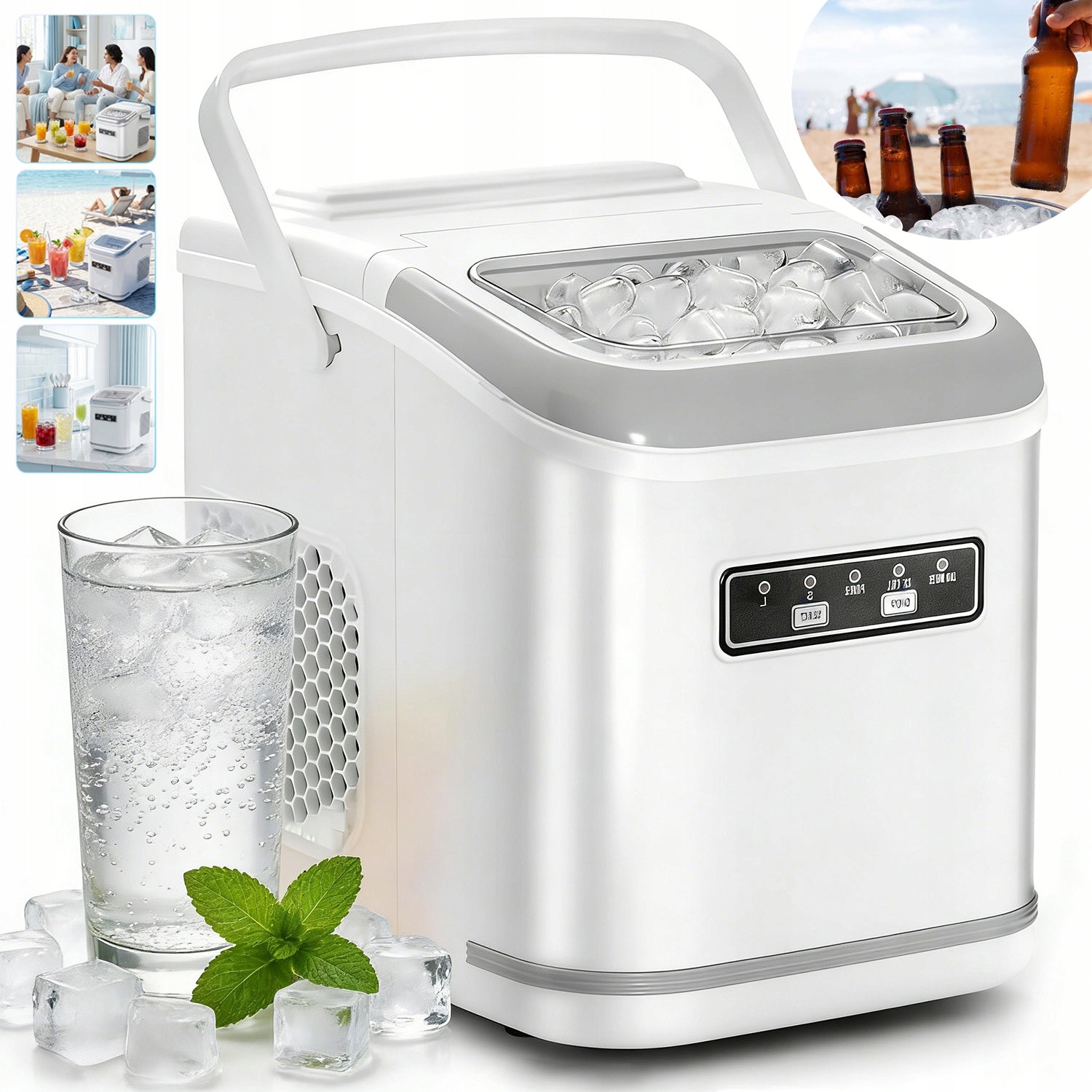 ICE MAKER HOME CUBE MACHINE FOR HOME, OFFICE AND RV WHITE