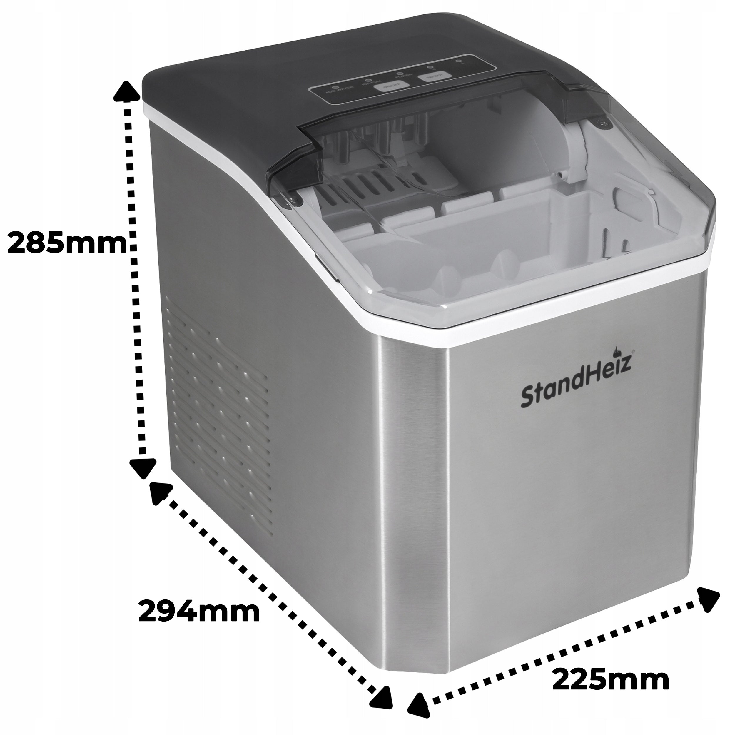ICE MAKER HOME ICE CUBE MACHINE FAST QUIET SMALL ICE 12KG SILVER Packaging status original