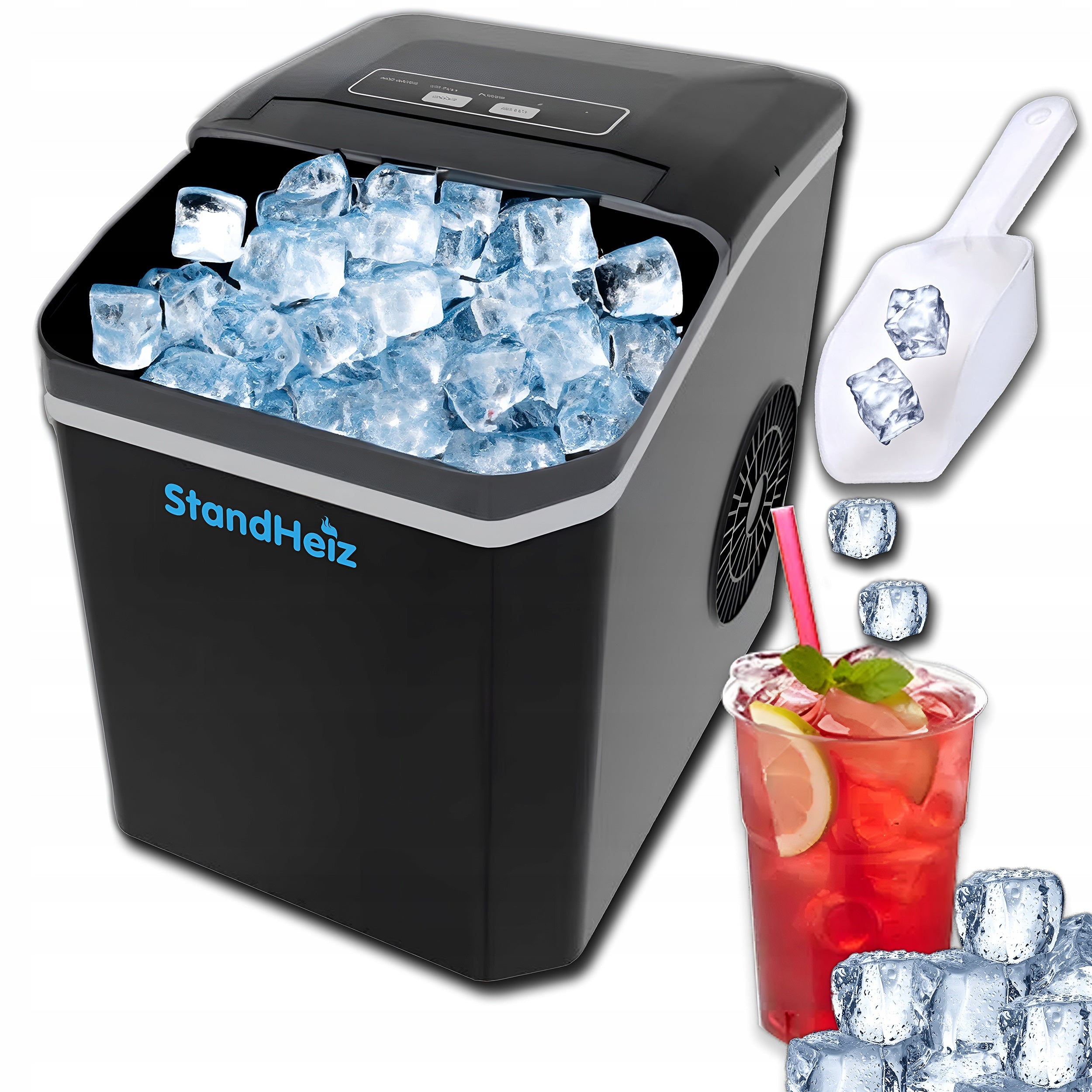 ICE MAKER HOME SMALL BLACK ICE 12KG 230V StandHeiz