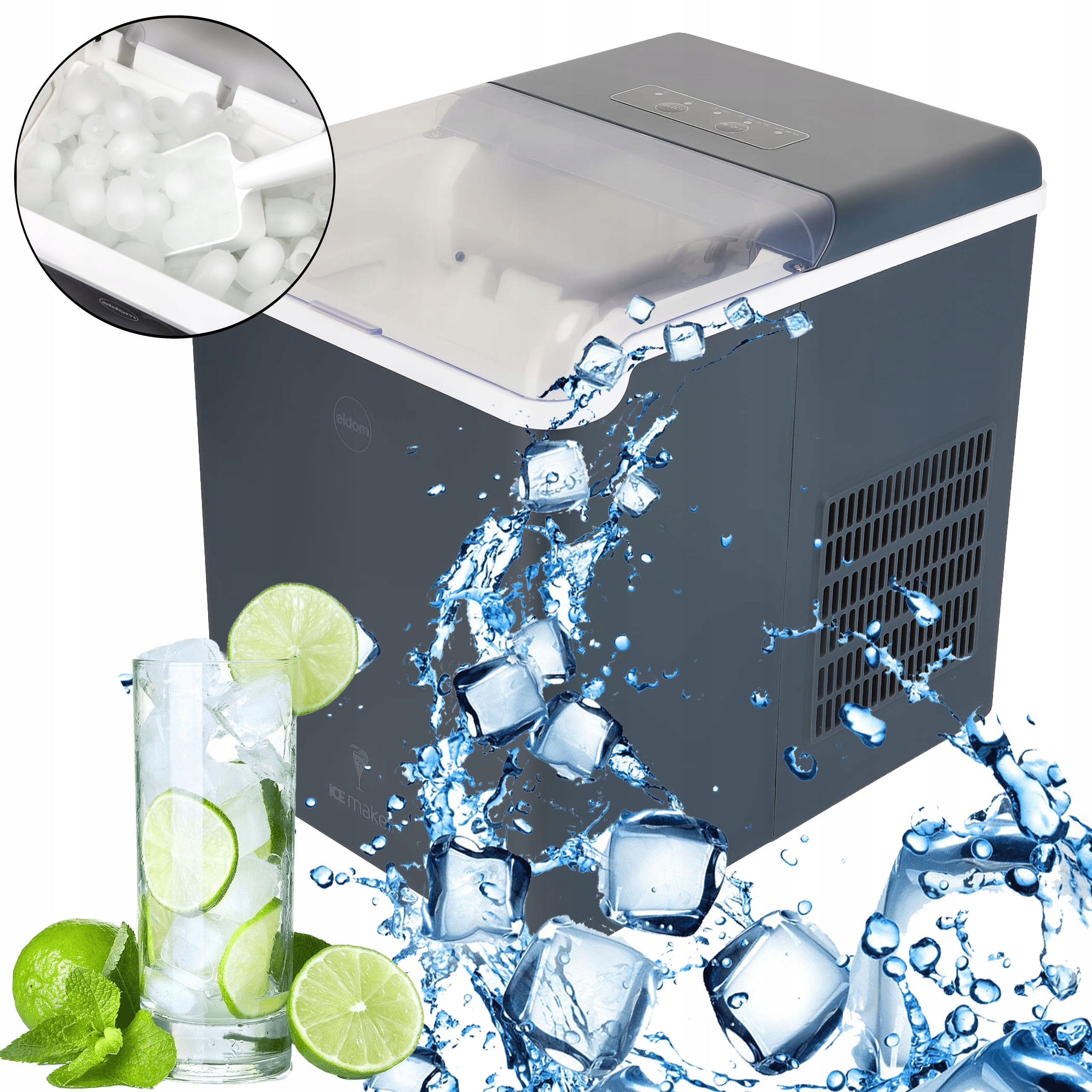 ICE MAKER IDEAL FOR HOME OFFICE 12Kg ELDOM ICER KS220 Packaging status original