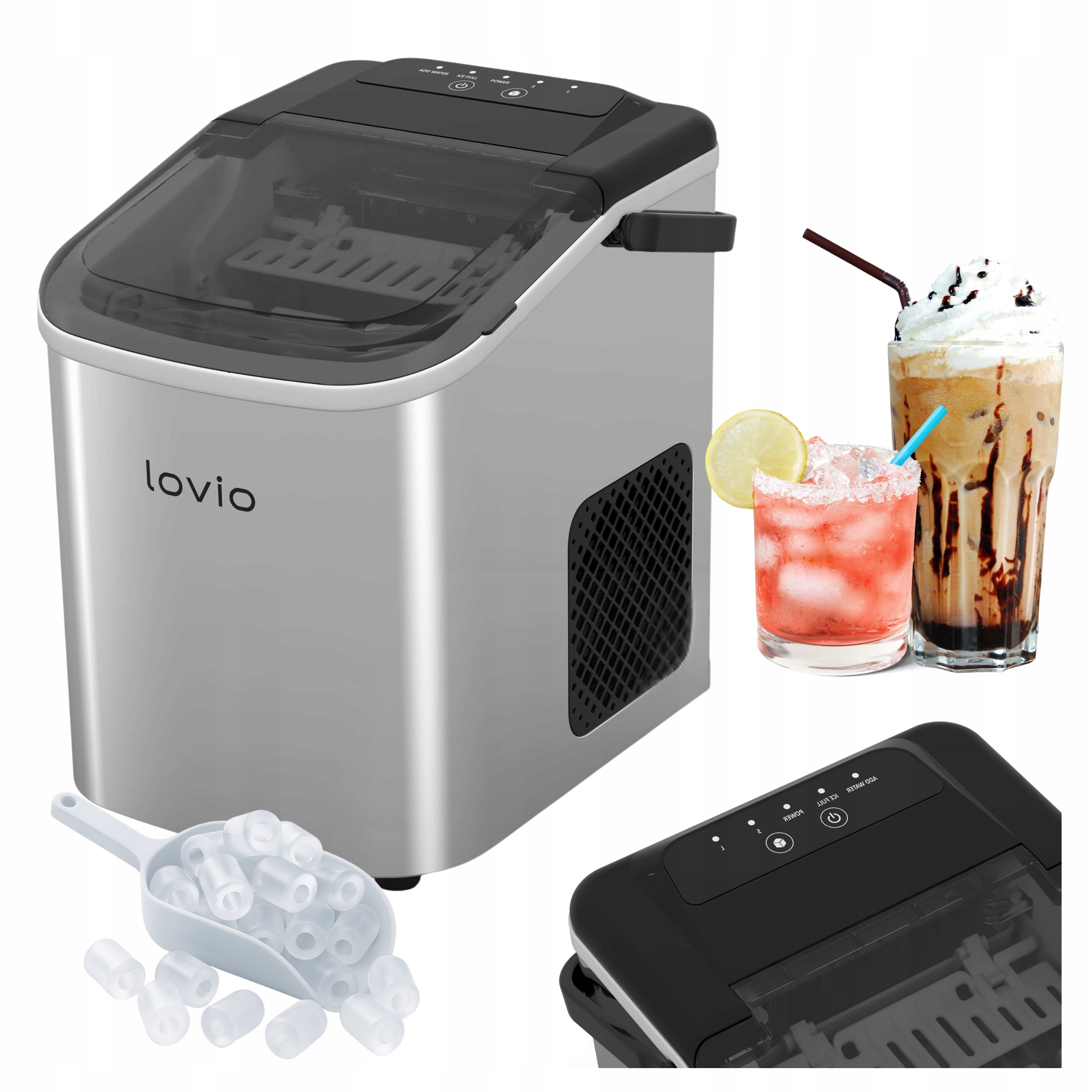 ICE MAKER LOVIO 10KG HOME PORTABLE QUIET EXPRESS ICE 24H