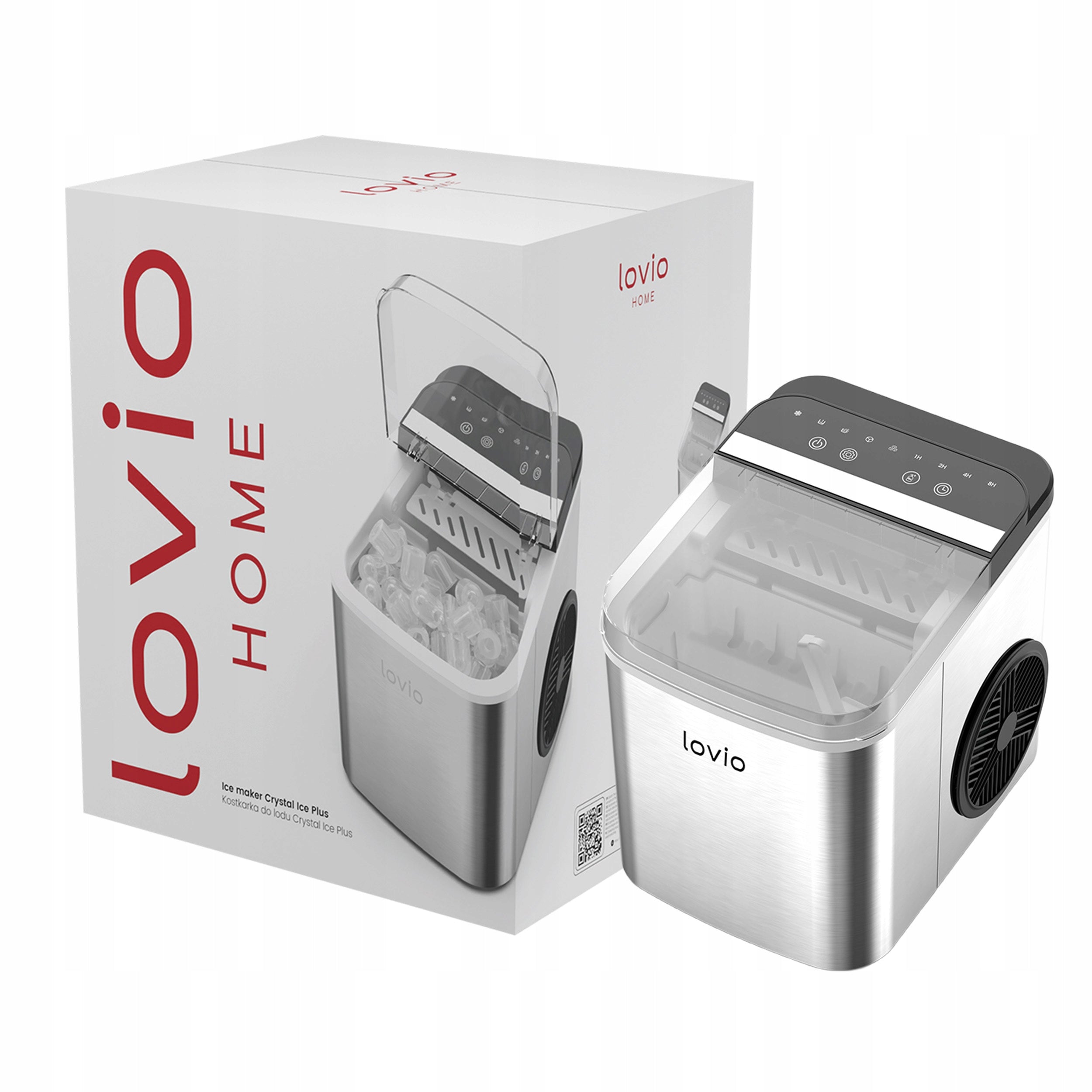 ICE MAKER LOVIO 12KG HOME PORTABLE QUIET EXPRESS ICE 24H Packaging status original