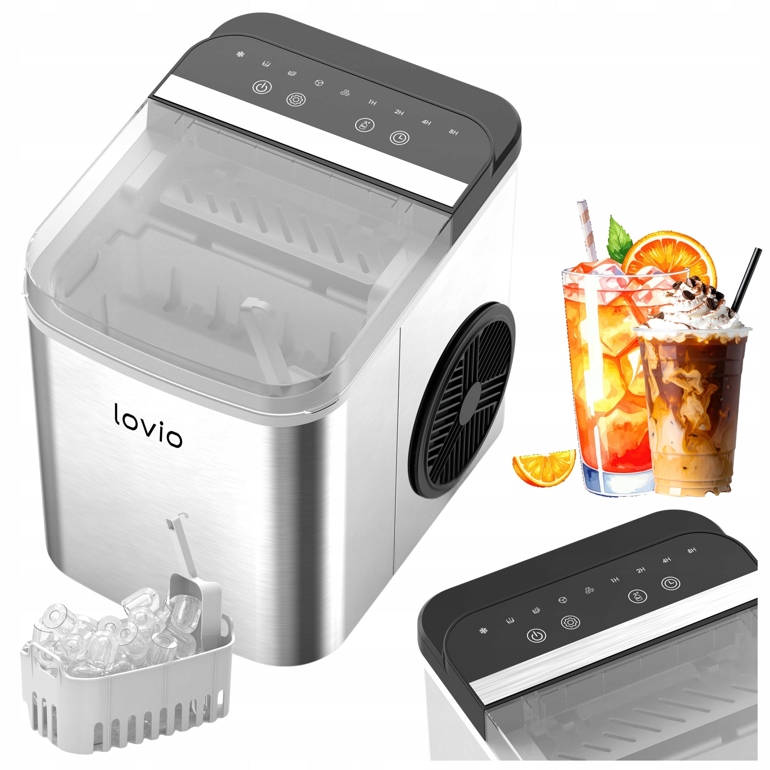 ICE MAKER LOVIO 12KG HOME PORTABLE QUIET EXPRESS ICE 24H