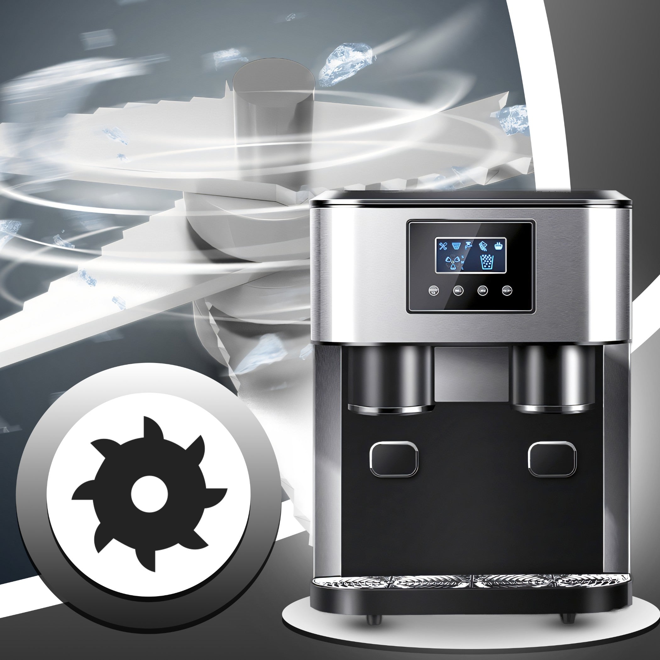 ICE MAKER WATER DISPENSER CRUSHER 3in1 380W LED TOUCH PANEL Brand Krexus