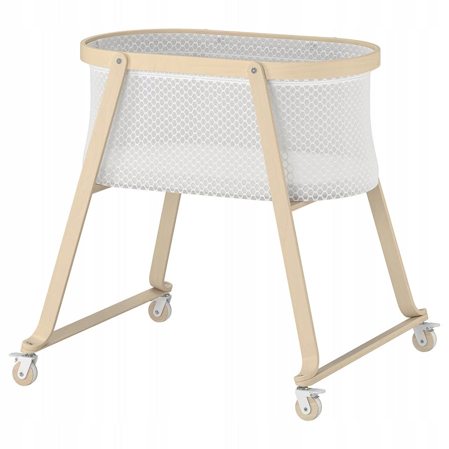 IKEA ALSKVARD Cradle with mattress, birch, 40x73 cm